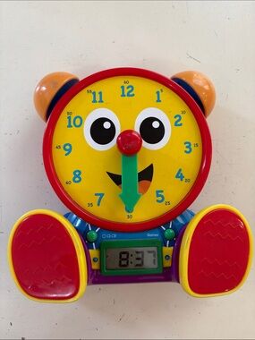 Yellow Kids Learning Clock Toy with Digital Display